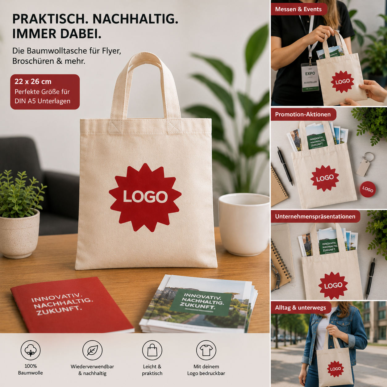 Baumwolltasche  (Größe M)