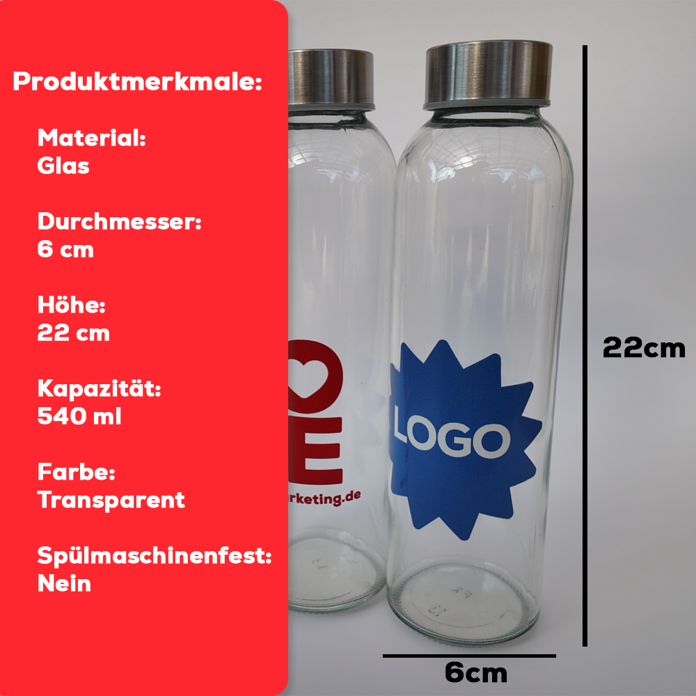 Glas Trinkflasche